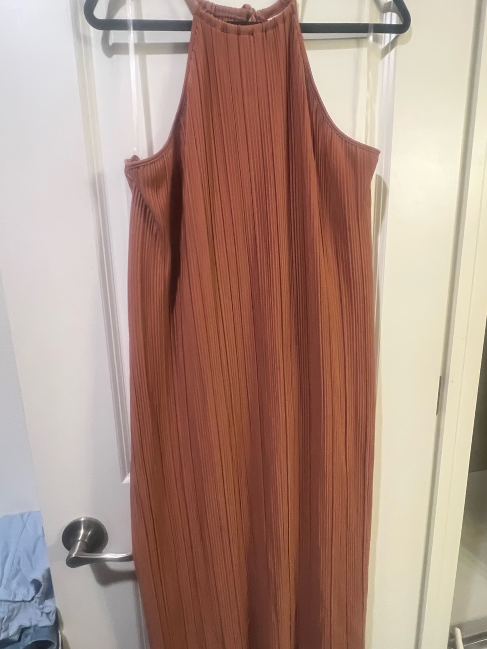 a new day Ribbed High-Neck Maxi Dress in Rust
